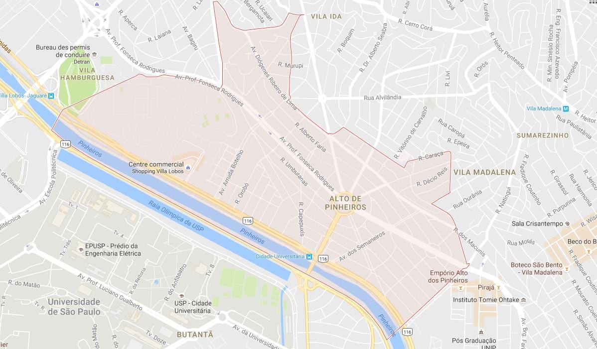 Kat jeyografik nan Alto de Pinheiros São Paulo