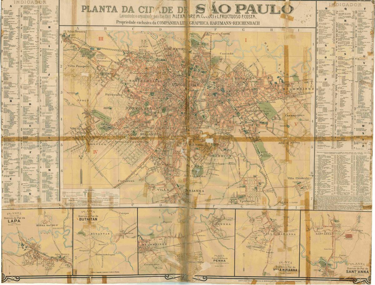 Kat jeyografik nan ansyen São Paulo - 1913