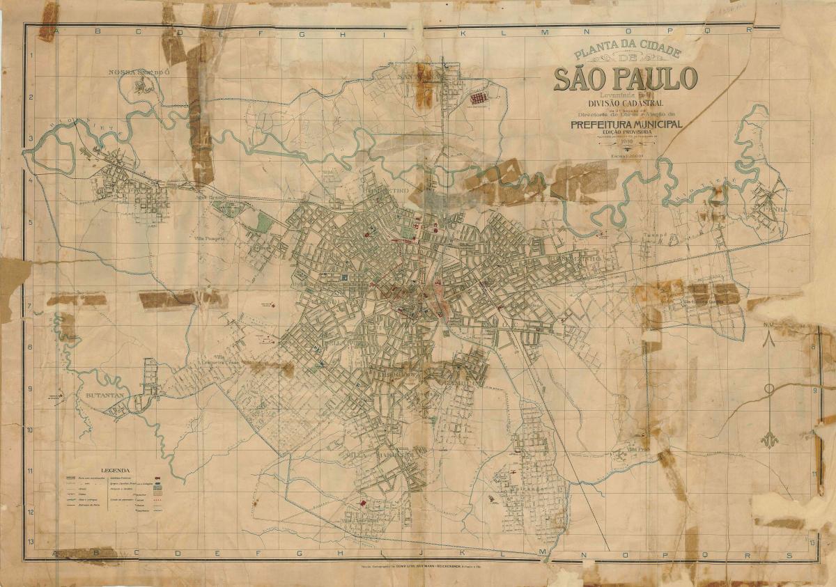 Kat jeyografik nan ansyen São Paulo - 1916