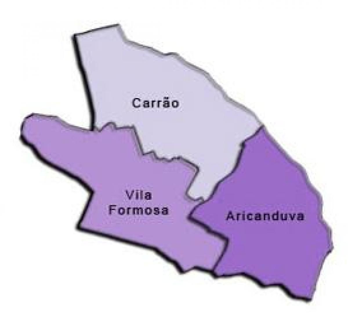 Kat jeyografik nan Aricanduva-Vila Formoso sub-prefecture