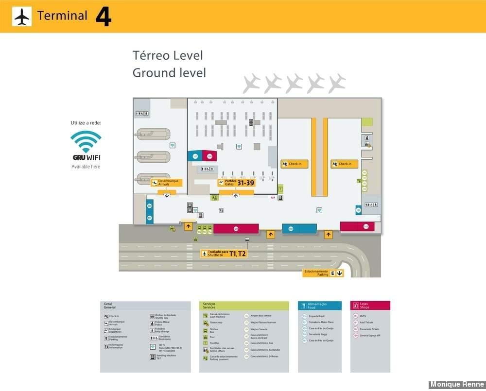 Kat jeyografik nan ayewopò entènasyonal São Paulo-Guarulhos - Tèminal 4