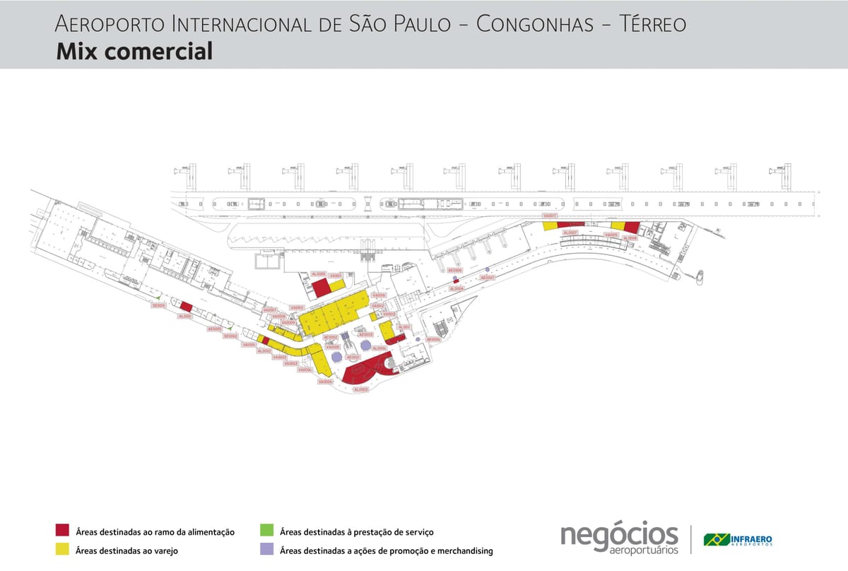 Kat jeyografik nan Congonhas ayewopò - Tèminal