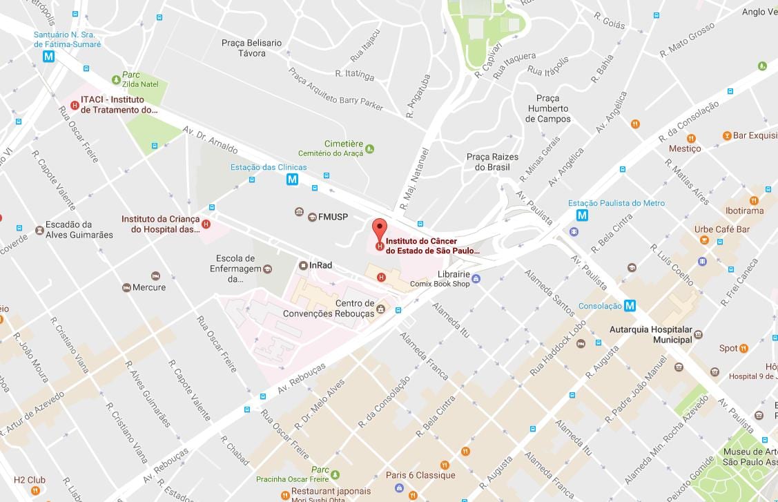 Kat jeyografik nan Enstiti a nan Kansè nan São Paulo