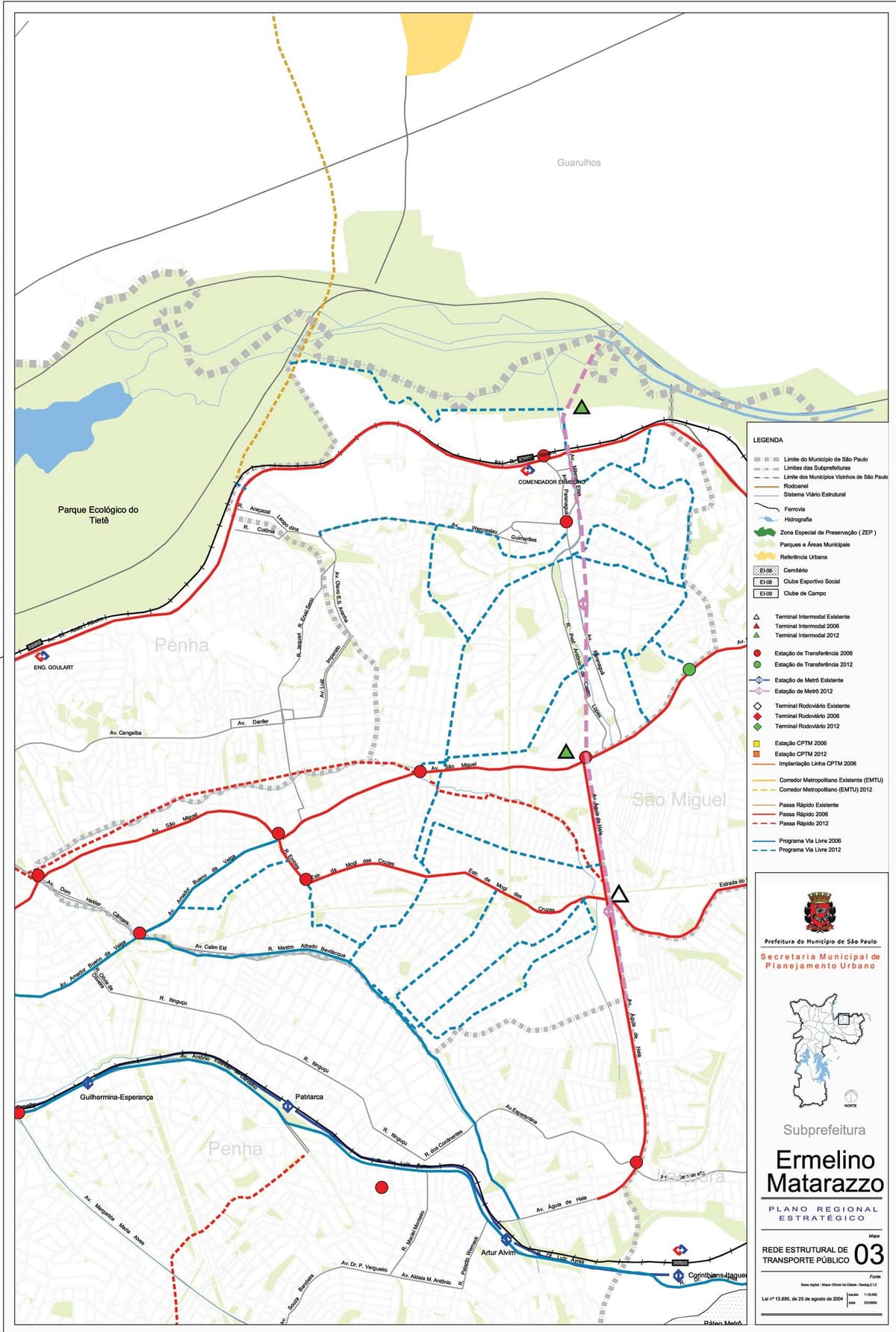 Kat jeyografik nan Ermelino Matarazzo São Paulo - Piblik transpòte