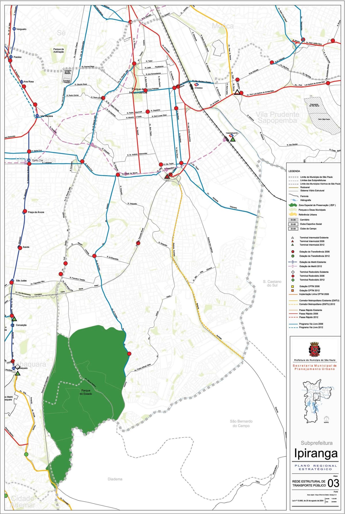 Kat jeyografik nan Ipiranga São Paulo - Piblik transpòte