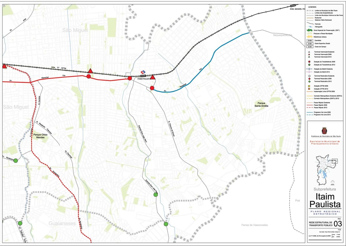 Kat jeyografik nan Itaim Paulista - Vila Curuçá São Paulo - Piblik transpòte