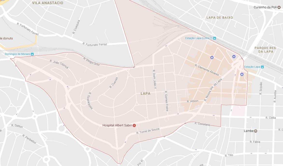 Kat jeyografik nan Lapa São Paulo
