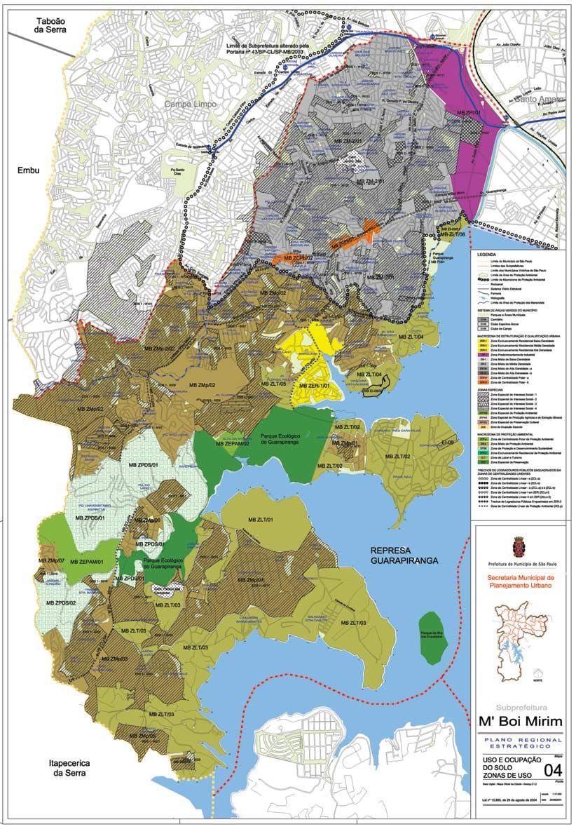 Kat jeyografik nan M'Boi Mirim São Paulo - Okipasyon a tè la