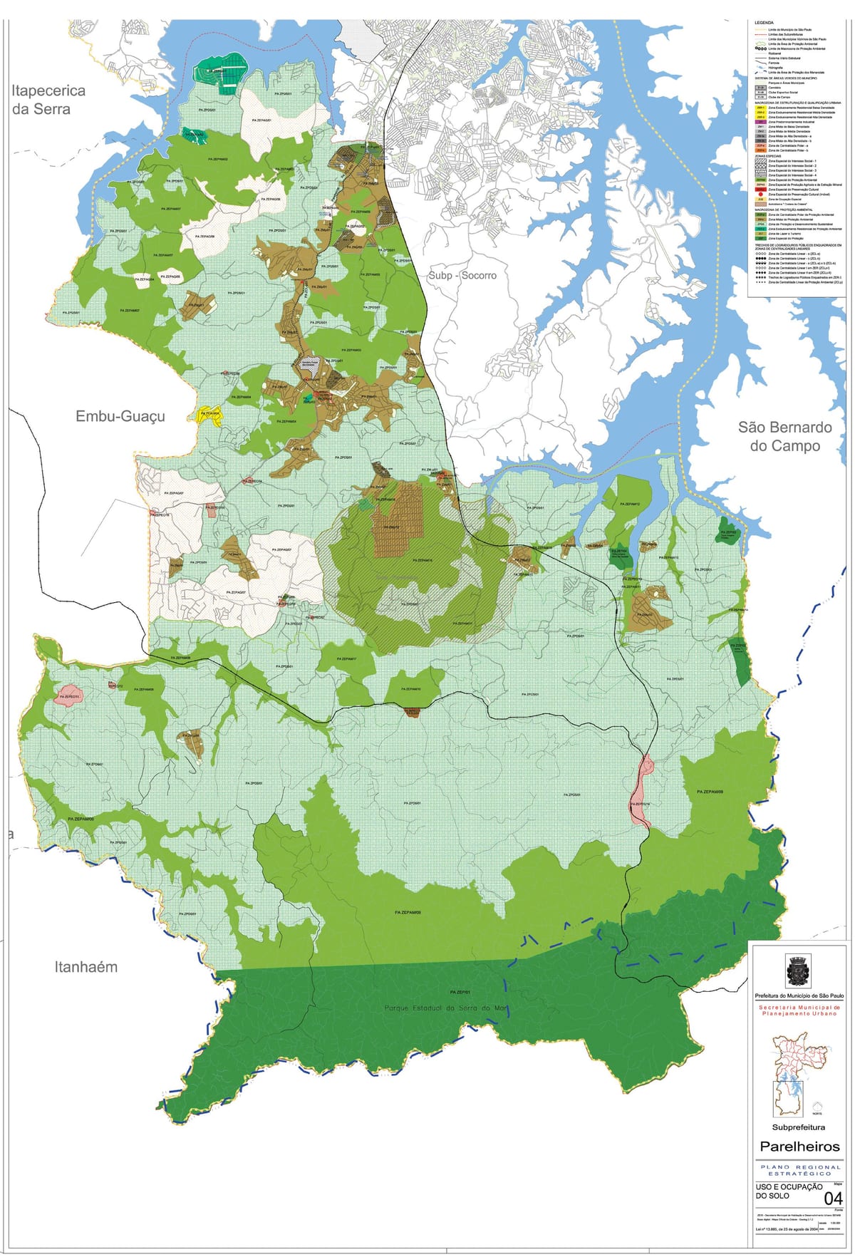 Kat jeyografik nan Parelheiros São Paulo - Okipasyon a tè la