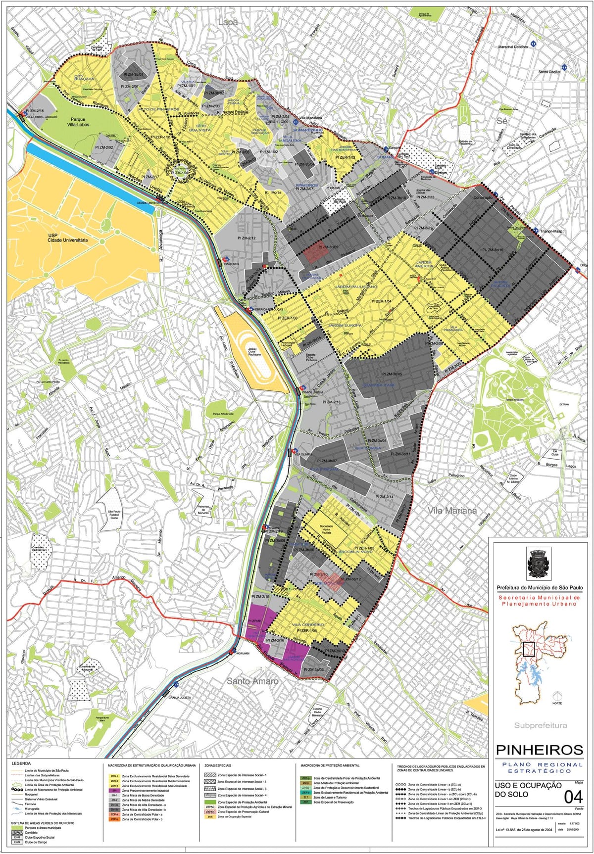 Kat jeyografik nan Pinheiros São Paulo - Okipasyon a tè la