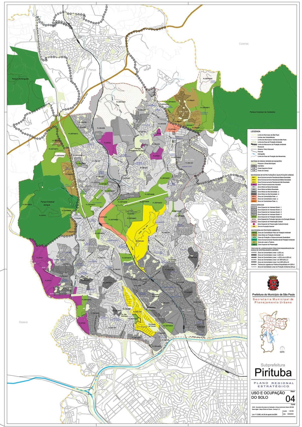 Kat jeyografik nan Pirituba-Jaraguá São Paulo - Okipasyon a tè la