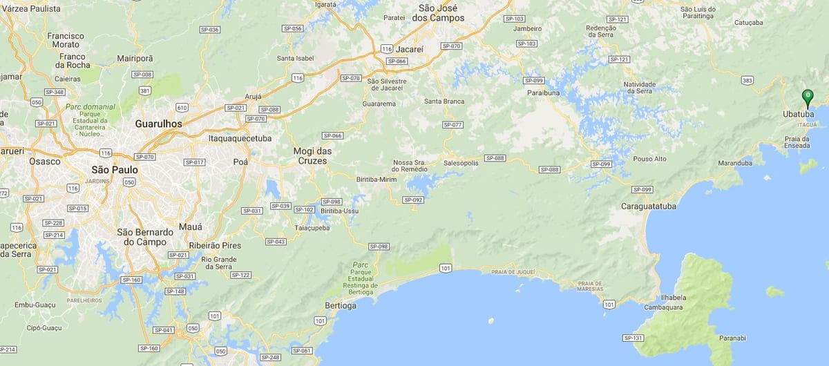 Kat jeyografik nan plaj Perequê Açu