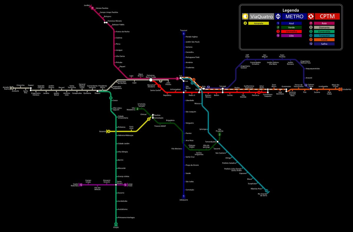 Kat jeyografik nan São Paulo CPTM angletè