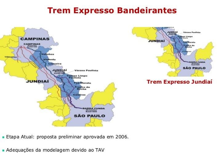 Kat jeyografik nan São Paulo Expresso Bandeirantes