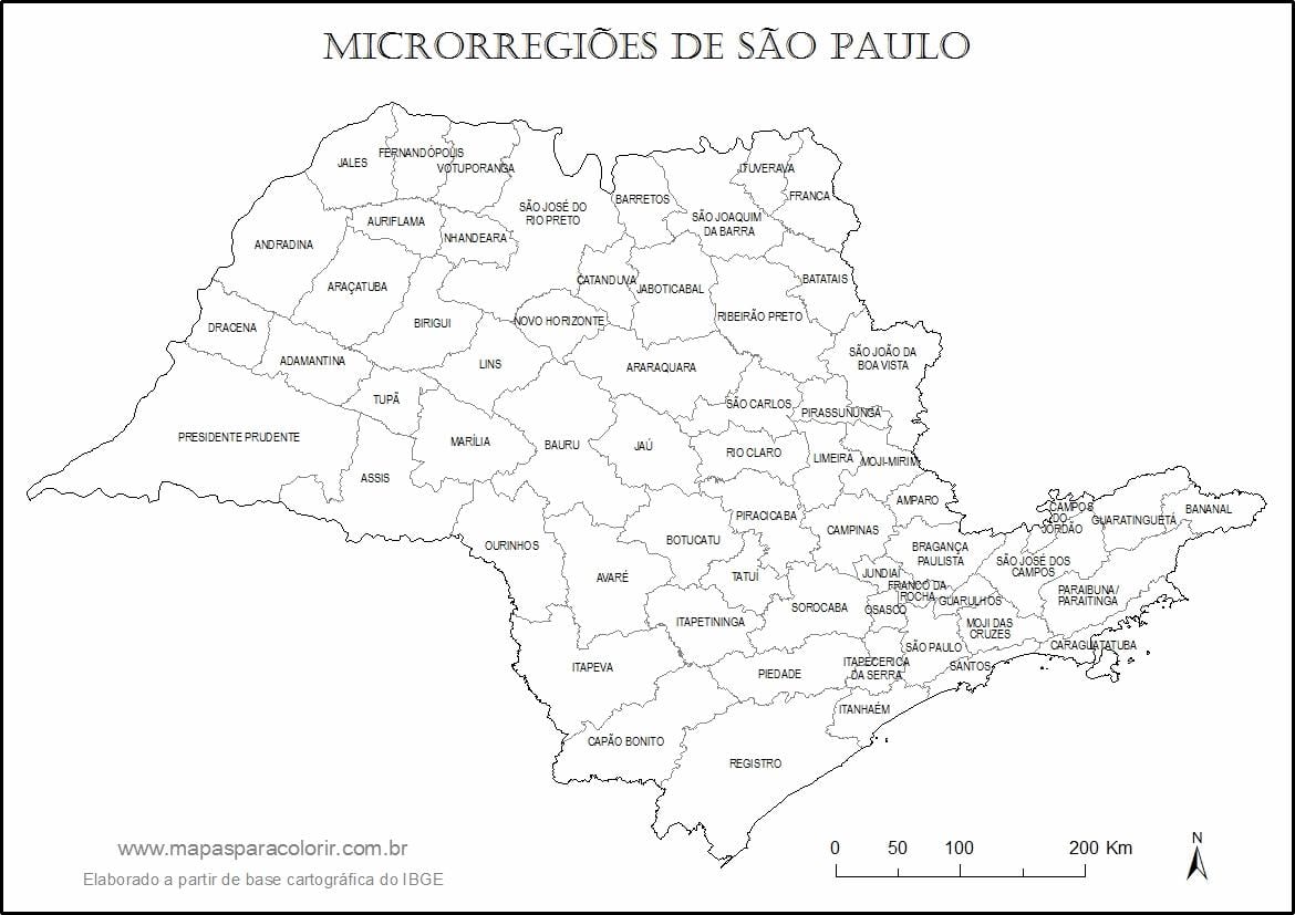 Kat jeyografik nan São Paulo vyèj - mikwo-rejyon