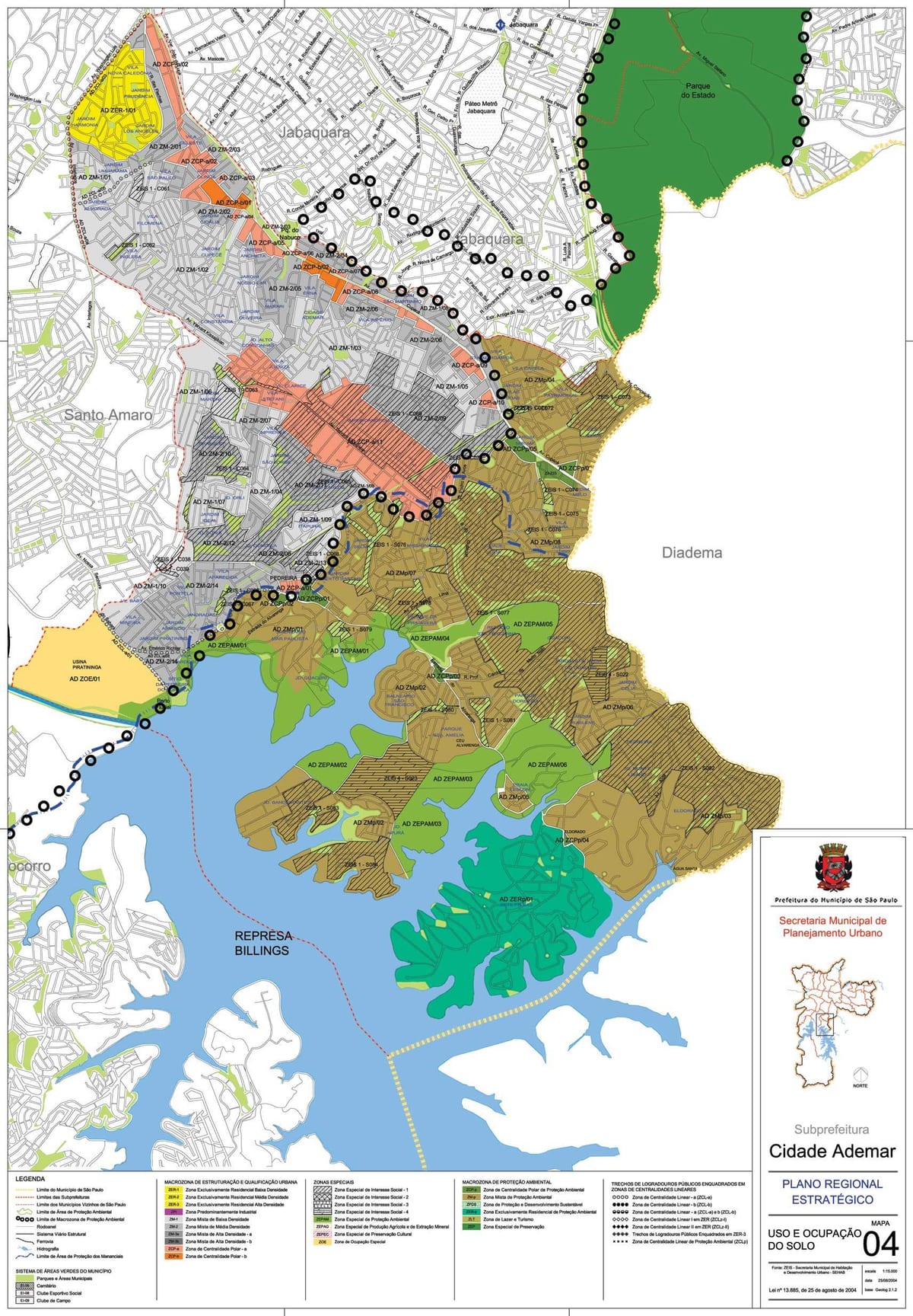 Kat jeyografik nan Sidad Ademar São Paulo - Okipasyon a tè la