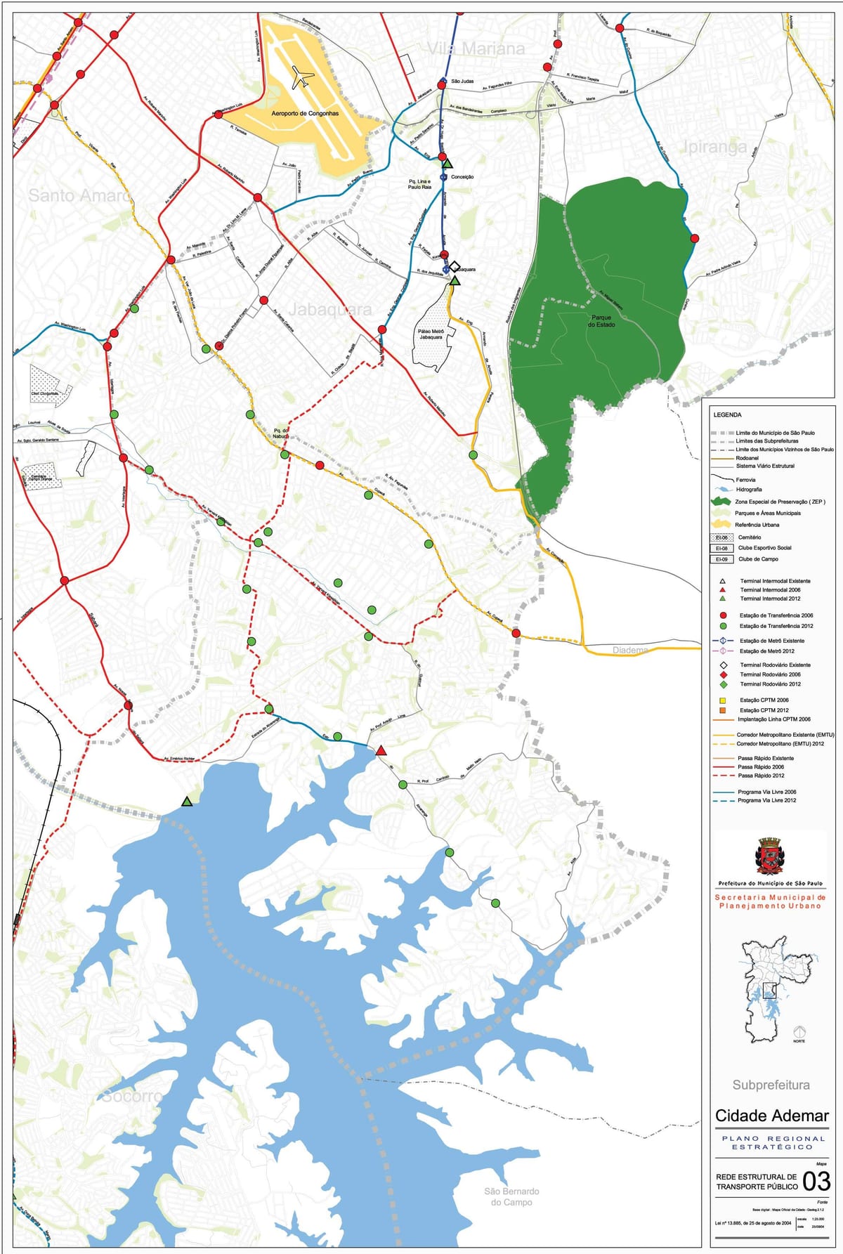 Kat jeyografik nan Sidad Ademar São Paulo - Piblik transpòte