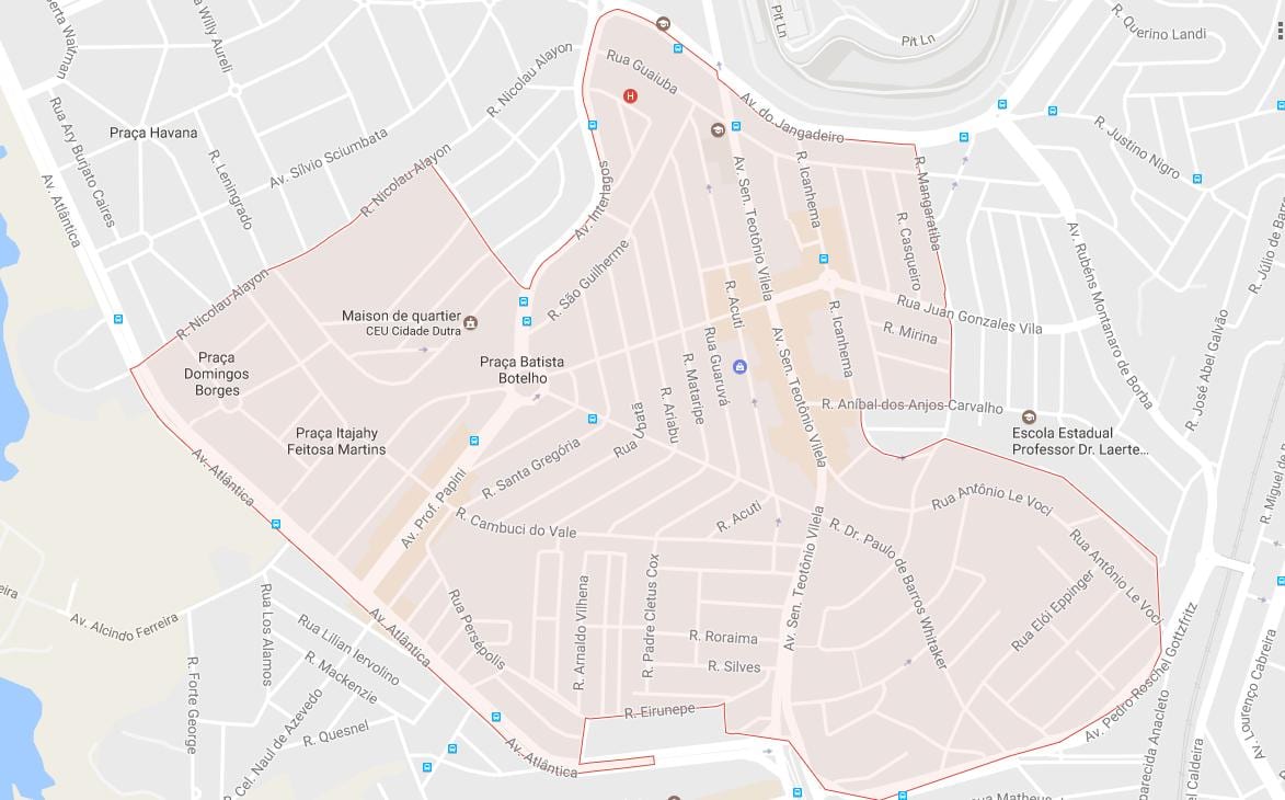 Kat jeyografik nan Sidad Dutra São Paulo