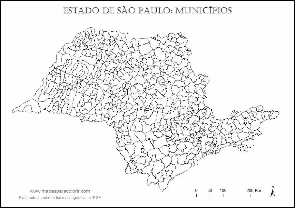 Kat jeyografik nan São Paulo vyèj - minisipalite yo