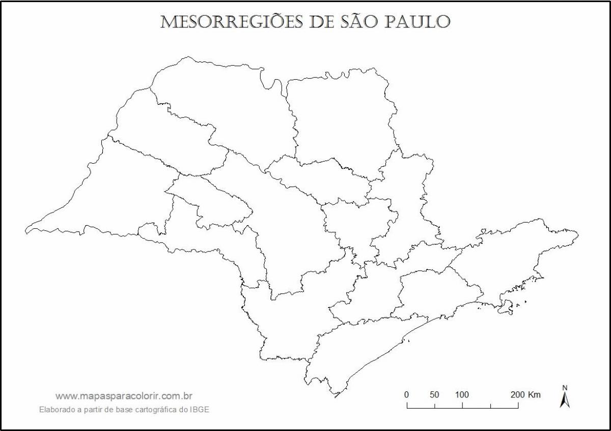 Kat jeyografik nan São Paulo vyèj - rejyon