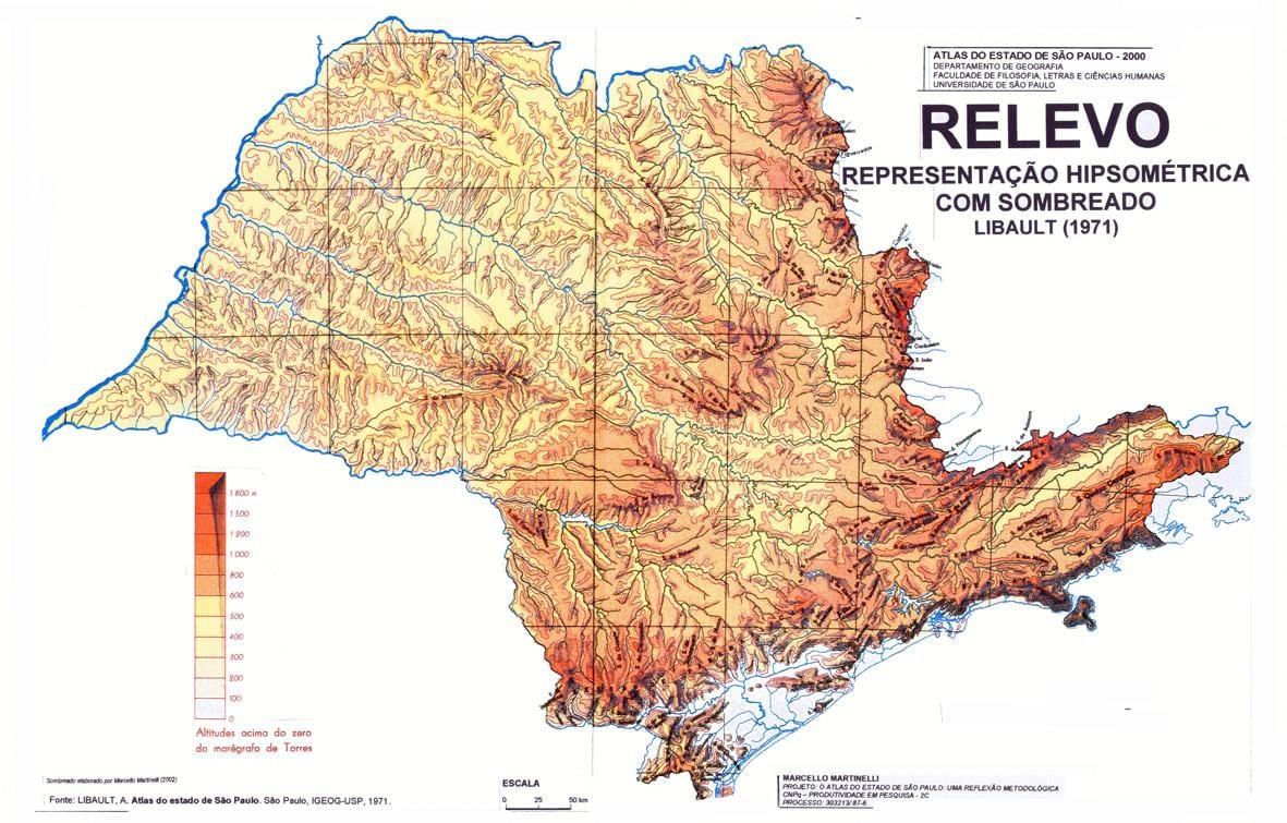 Kat jeyografik topografik São Paulo