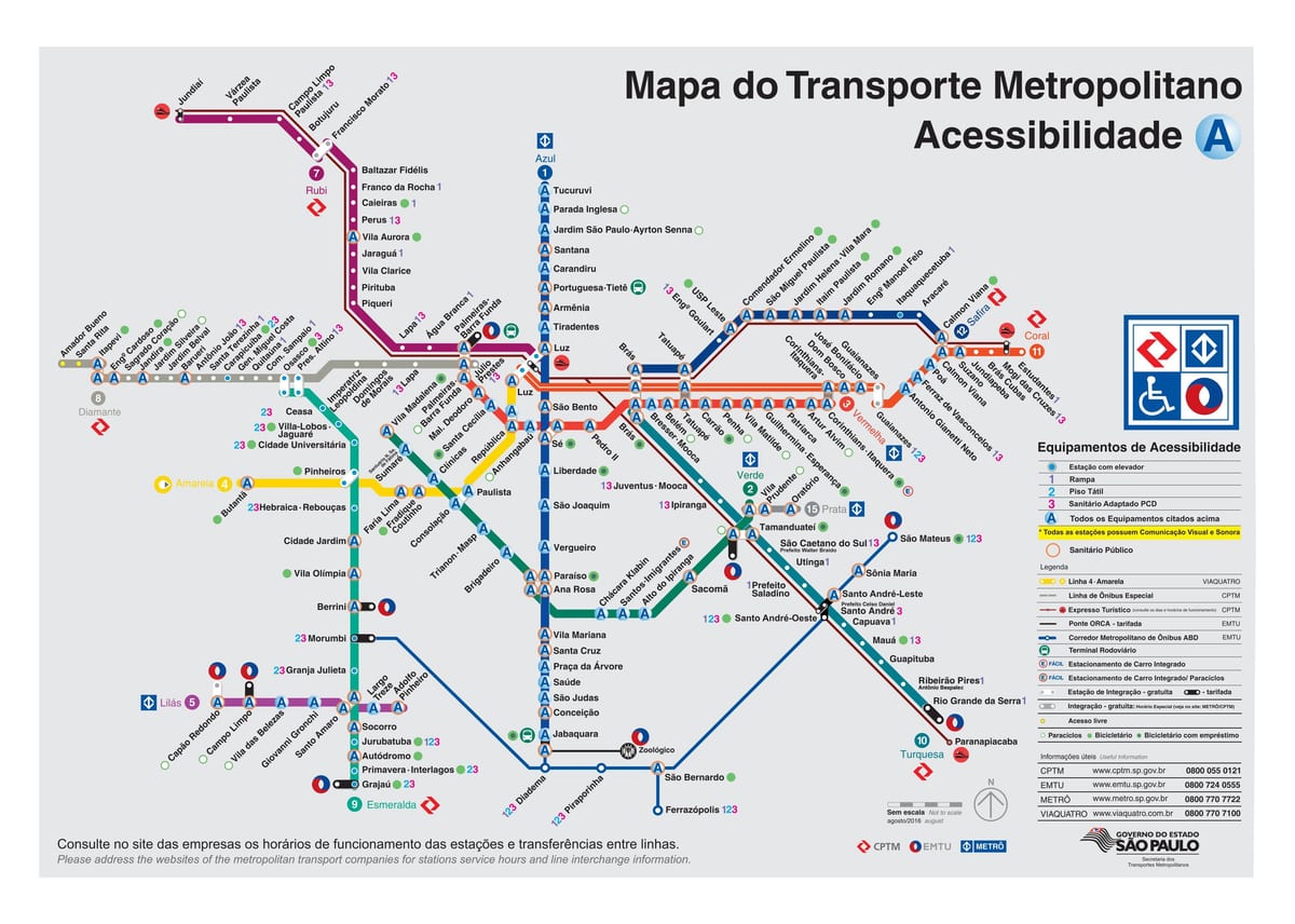 Kat jeyografik nan transpò Sao Paulo - Aksè andikape