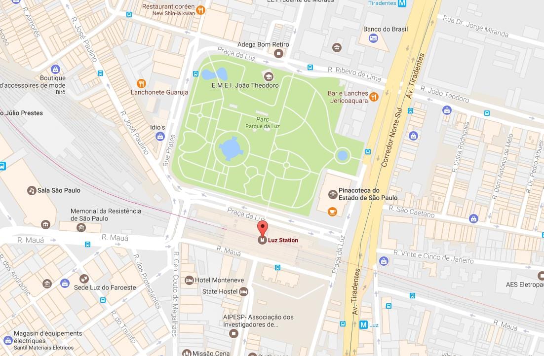 Kat jeyografik tren nan estasyon de la Louz São Paulo