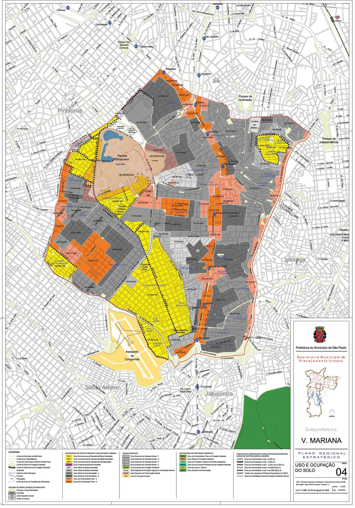 Kat jeyografik nan Vila Mariana São Paulo - Okipasyon a tè la