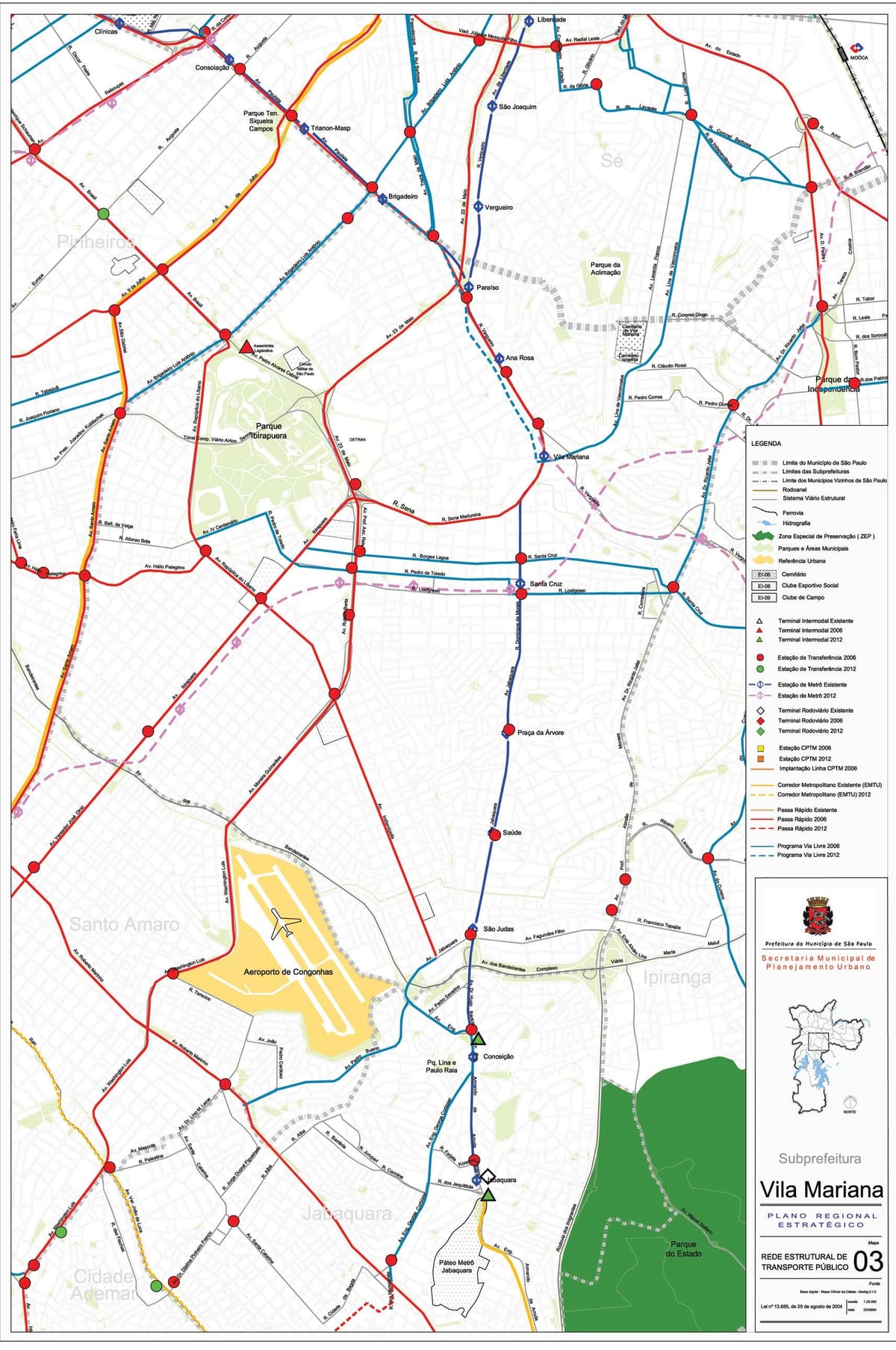 Kat jeyografik nan Vila Mariana São Paulo - Piblik transpòte