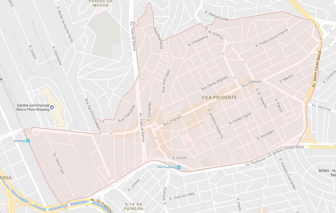 Kat jeyografik nan Vila Prudente São Paulo