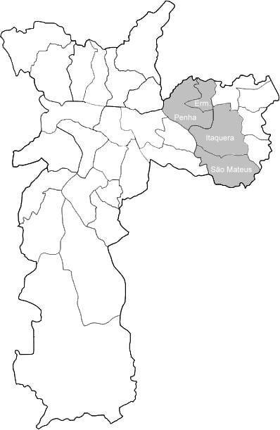 Kat jeyografik nan zòn Leste 1 São Paulo