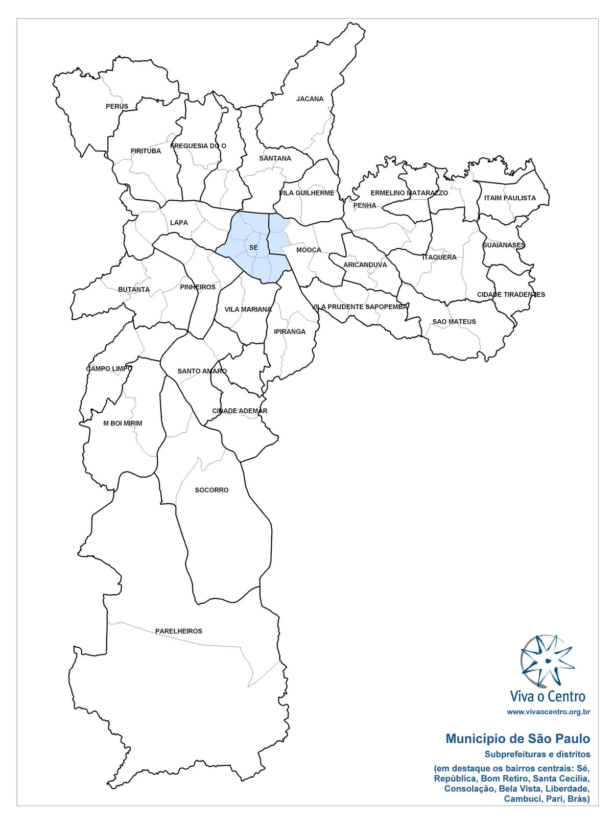 Kat jeyografik nan zòn Santral São Paulo