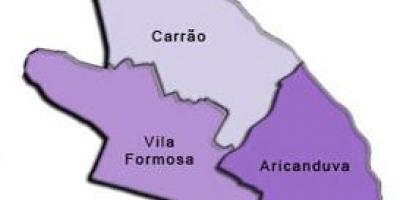 Kat jeyografik nan Aricanduva-Vila Formoso sub-prefecture