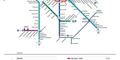 Kat jeyografik nan São Paulo CPTM transpò