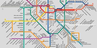 Kat jeyografik nan São Paulo rezo métro