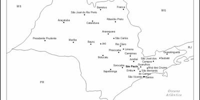 Kat jeyografik nan São Paulo vyèj - prensipal vil yo