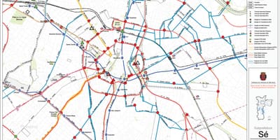 Kat jeyografik nan Sé São Paulo - Piblik transpòte