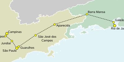 Kat jeyografik nan segondè-vitès tren São Paulo