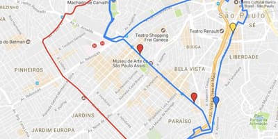 Kat jeyografik nan sikilè turismo São Paulo - Liy