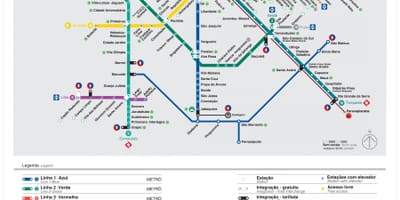 Kat jeyografik nan transpò São Paulo - EMTU/SP - tren - CPTM